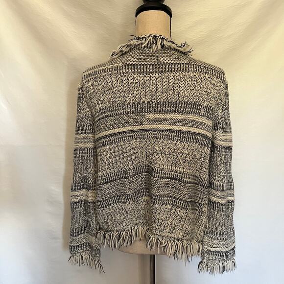 Dolce Cabo Fringe Cardigan Womens Sweater Sz Large Boho Western Festival Cottage - Picture 5 of 9